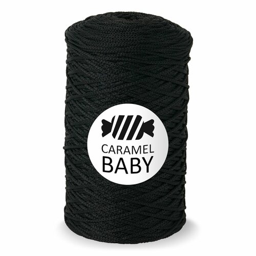 Шнур Caramel Baby (Карамель Бэби) Черный принц, 2 мм 500м/350гр, шнур полиэфирный для вязания, 1 моток