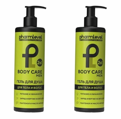 Pharmlevel Гель для душа Body Care Men 2 в 1, 400 мл, 2 шт