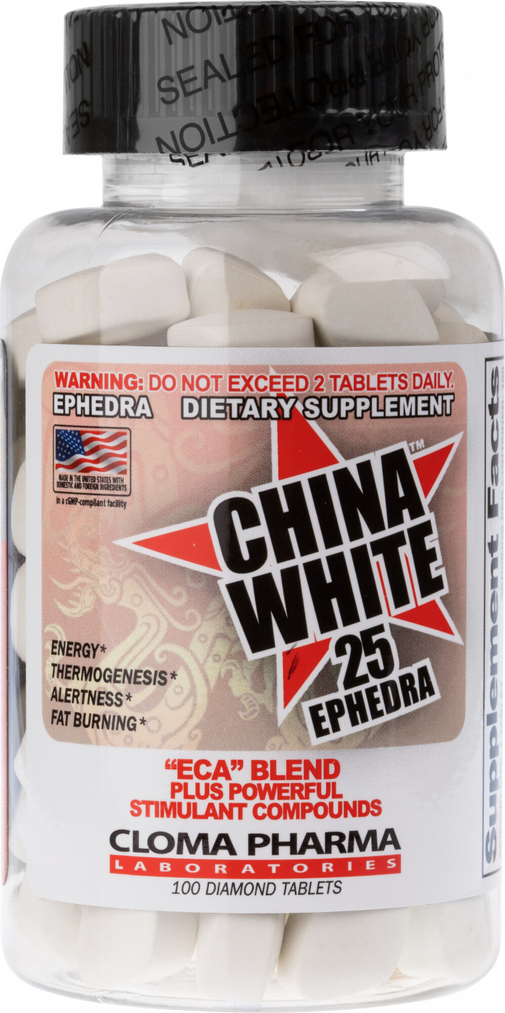 Жиросжигатель Cloma Pharma China White 25, 100 таблеток