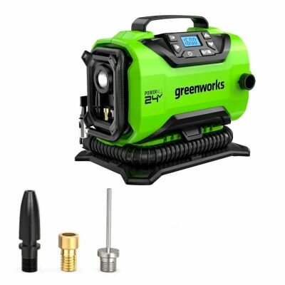 Компрессор автомобильный аккумуляторный Greenworks ACG301 24V / 12V (от сети автомобиля) без АКБ и ЗУ