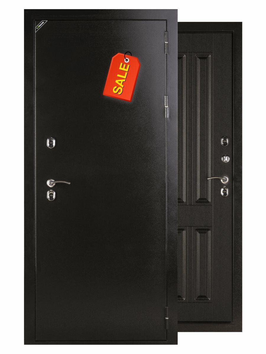 фото Входная дверь с терморазрывом МЕТ/МДФ Норд, 960x2050мм, Антик бронза/Венге. Правая