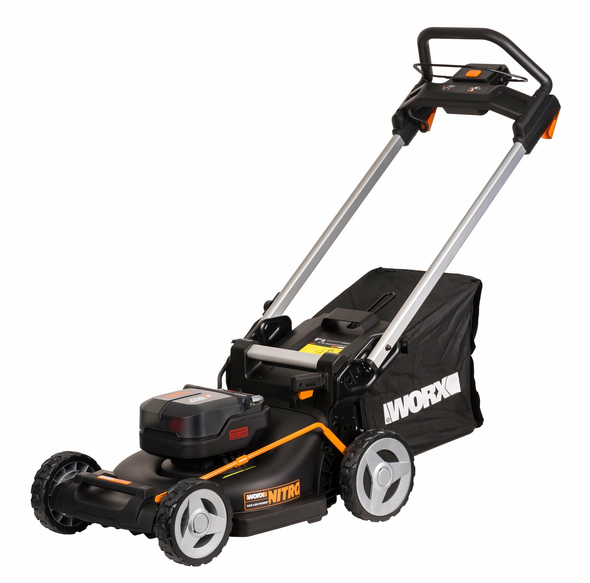 Газонокосилка аккумуляторная WORX WG748E (Цвет: Black/Orange)