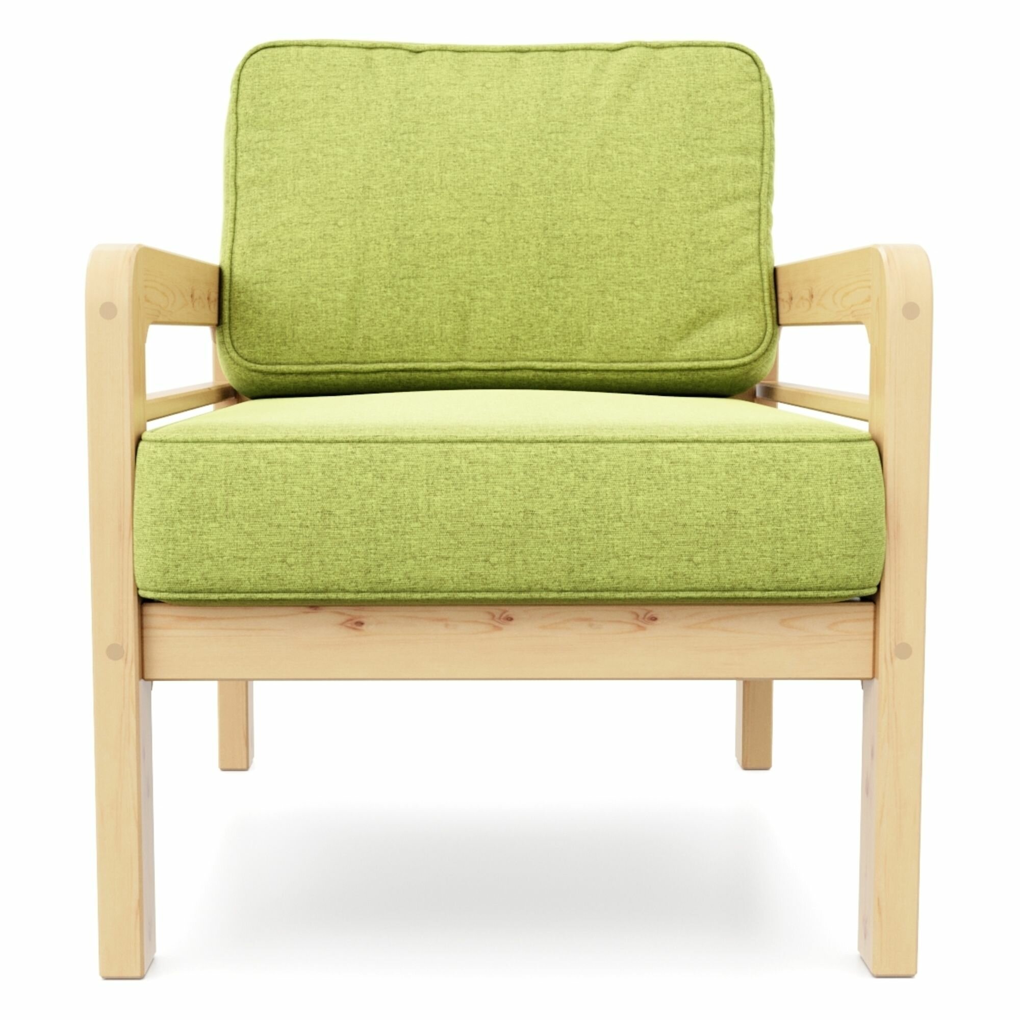 фото Кресло бергер-с, зеленая-беленый дуб, рогожка, деревянное, мягкое, для дачи, для кафе и бара, на веранду, в террасу, для бани