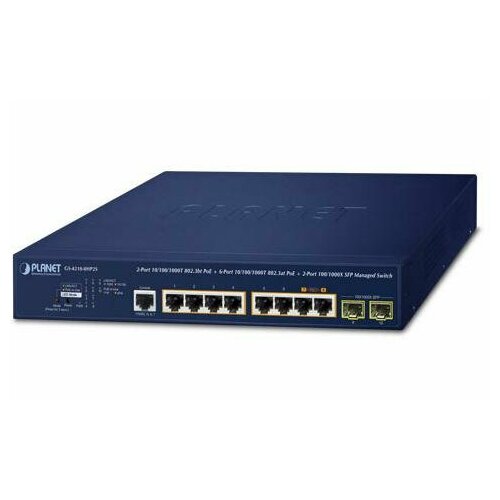 PLANET GS-4210-8HP2S IPv6IPv42-Port 101001000T 8023bt 95W PoE 6-Port 101001000T 8023at PoE 2-Port 1001000X SFP Managed Switch240W PoE Bu 35403₽