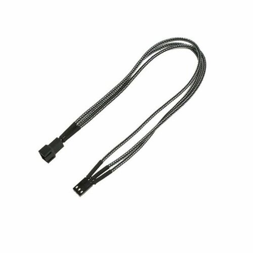 Удлинитель Nanoxia кабеля вентилятора 3-pin, 30 см, индивидуальная оплетка, карбон удлинитель nanoxia 4 pin pwm 30см черный nxpwv30