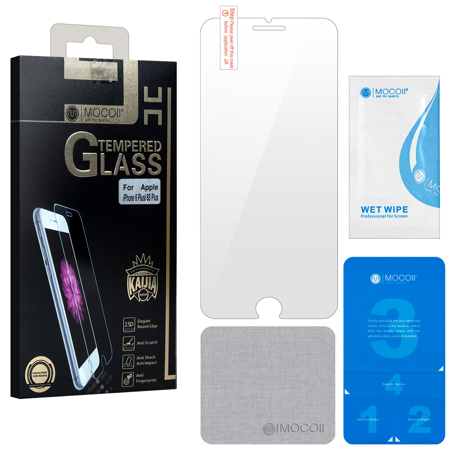 Защитное стекло iPhone 6/7/8 Plus 0.3mm 2.5D Mocoll