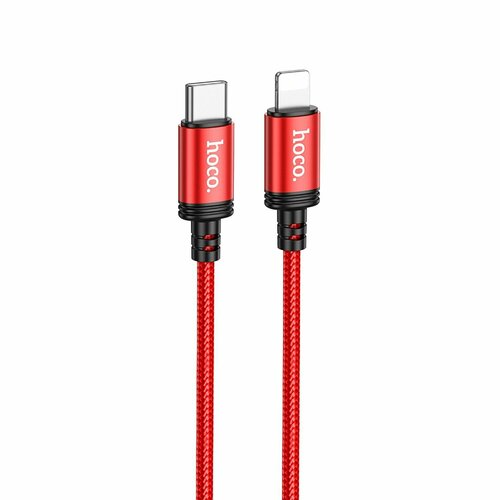 Кабель Hoco X89 Wind PD, Type-C/Apple lightning, 20Вт, 100см, 3A, красный, 1 шт кабель hoco x21 plus silicone pd type c lightning красный