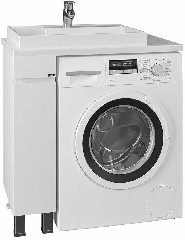 фото Тумба с раковиной белый глянец 80,5 см Санта Марс 900127 + 900120 + 900122