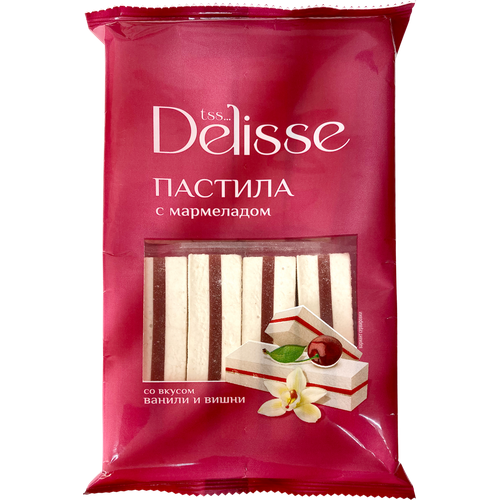 Пастила DELISSE с мармеладом со вкусом ванили и вишни, 255г