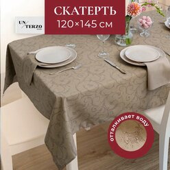 Скатерть на стол для кухни 145х120 см, водоотталкивающая с пропиткой, тканевая