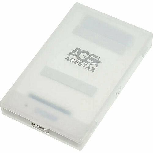 Корпус для HDD/SSD AgeStar 3UBCP1-6G SATA USB3.0 пластик белый 2.5, 2005944