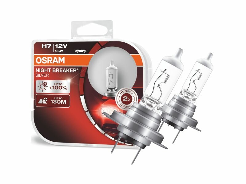 фото Лампа автомобильная галогенная OSRAM NIGHT BREAKER SILVER 64210NBS +100% H7 55W PX26d