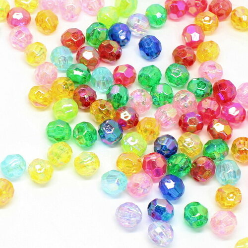 Бусины акриловые Кетти разноцветные граненые диаметр 6 мм 500 шт ВсемБусики 339₽