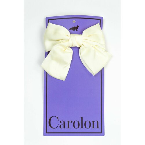Заколка Бант атласный белый Carolon Купить стильную заколку для девочек Школьный бант для волос 650₽