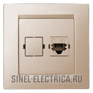 Телефонная розетка Simon 15 RJ-11 (слоновая кость) Simon-1590480-031