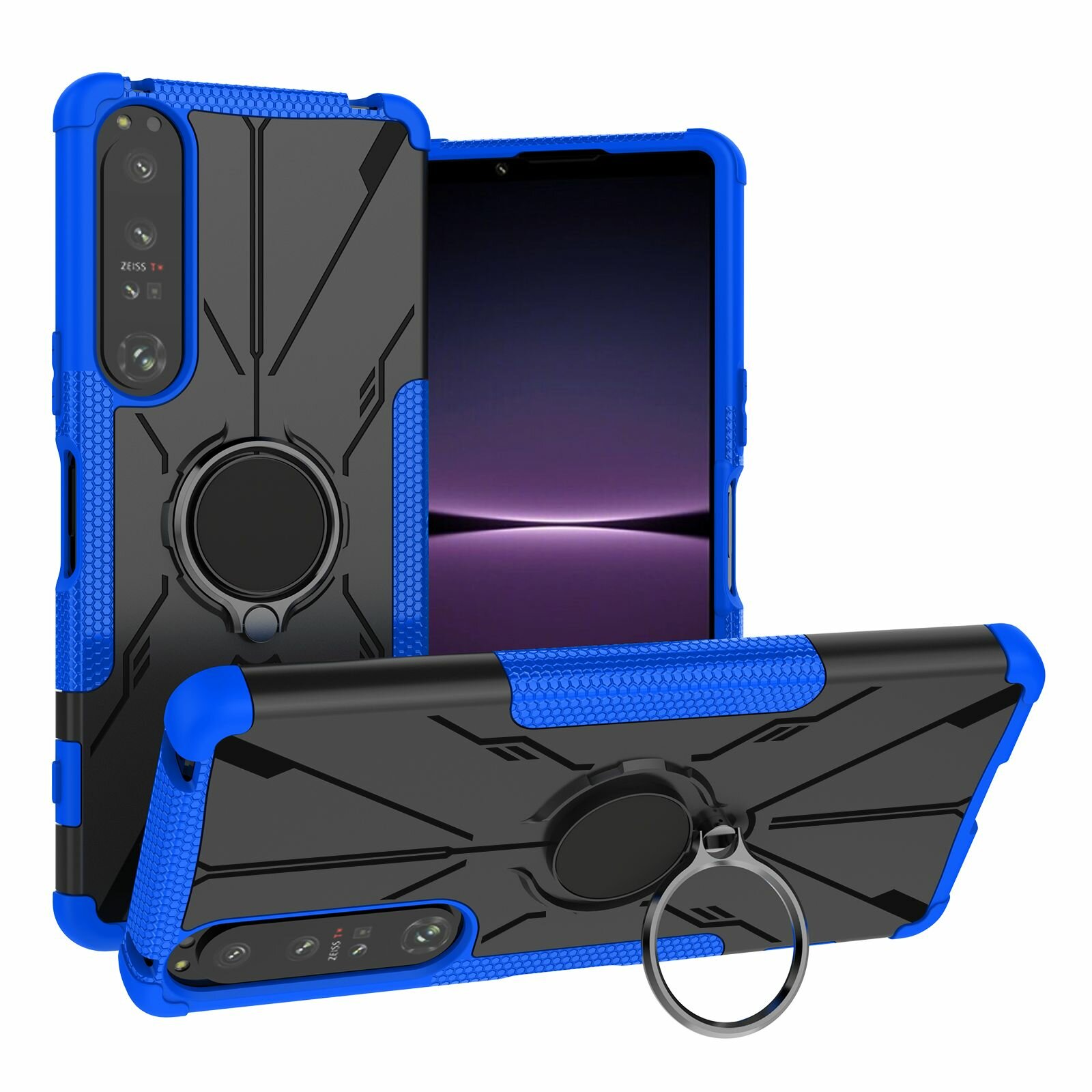 Чехол MyPads для Sony Xperia 1 IV, усиленный противоударный с магнитным автомобильным креплением, голубой