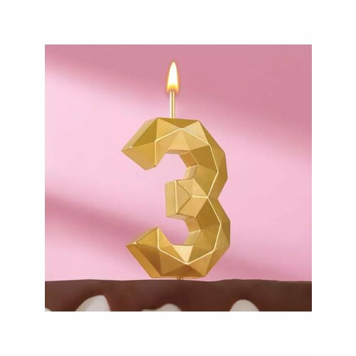 Свеча в торт на шпажке Многогранник циф 508₽