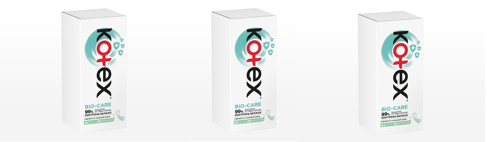 Ежедневные прокладки Kotex Bio-Care Экстра тонкие, 20 шт, 3 уп