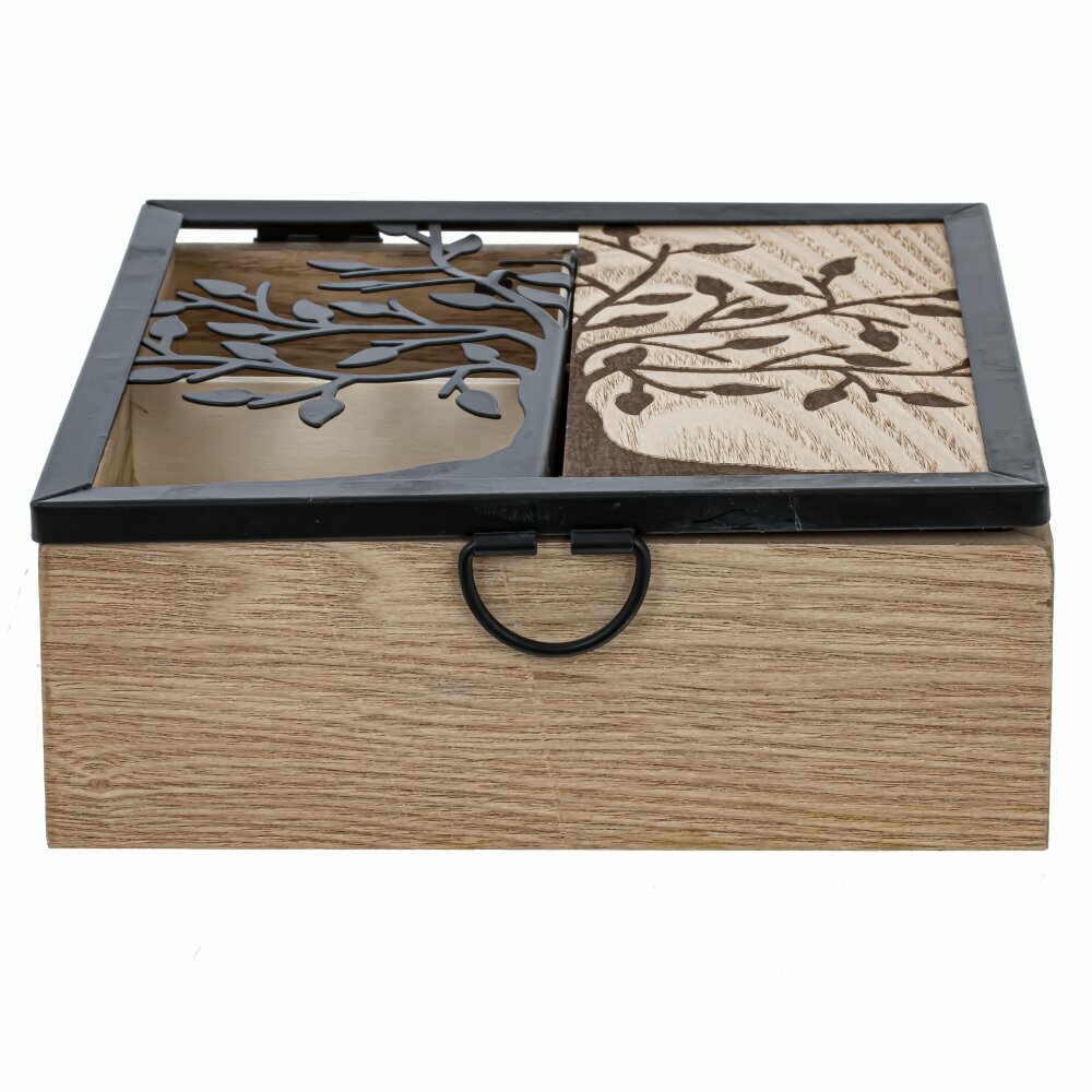 Шкатулка для чайных пакетиков L165 W165 H6 см