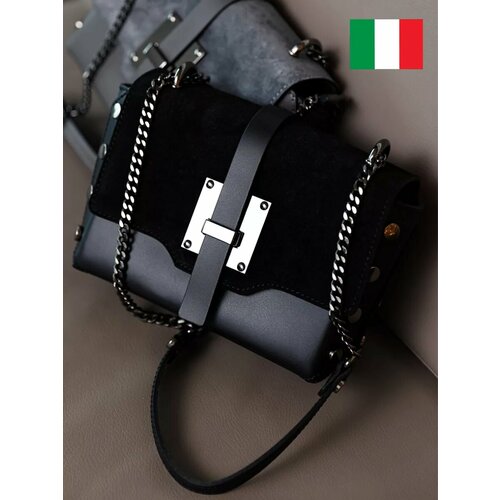 Сумка кросс-боди MYBRIARI фактура гладкая черный черный матовый глубокий черный 11600₽