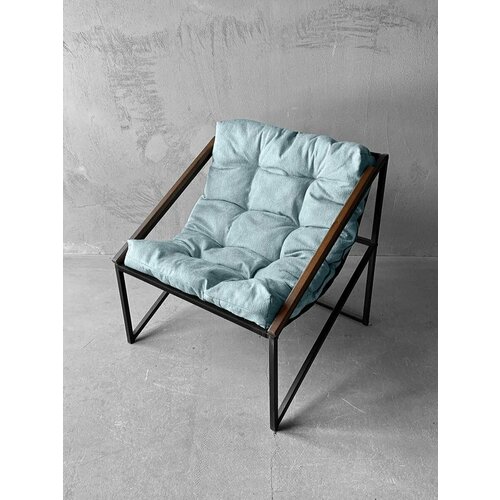 Кресло для отдыха Лофтовик Слэш ++ велюр голубой