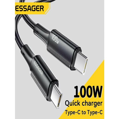 Крепкий кабель, быстрая зарядка для телефона 100w Type-C 1м