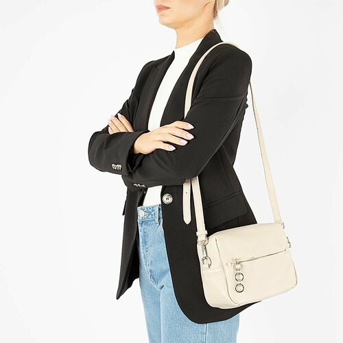 Сумка кросс-боди Poshete фактура зернистая бежевый 15939₽