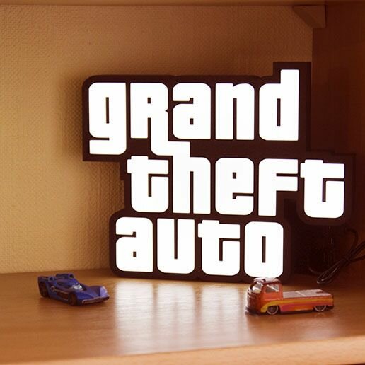 Светильник-ночник "GTA", питание от USB, 0,2 А, мощность 1 Вт, освещение