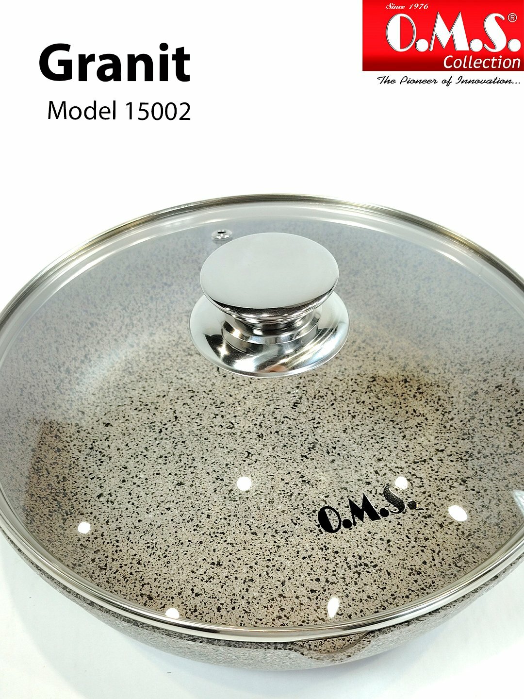 Cковорода гранитная, не липкая, антипригарная O.M.S, Песочный хаки.15002, 26 см — фото 1