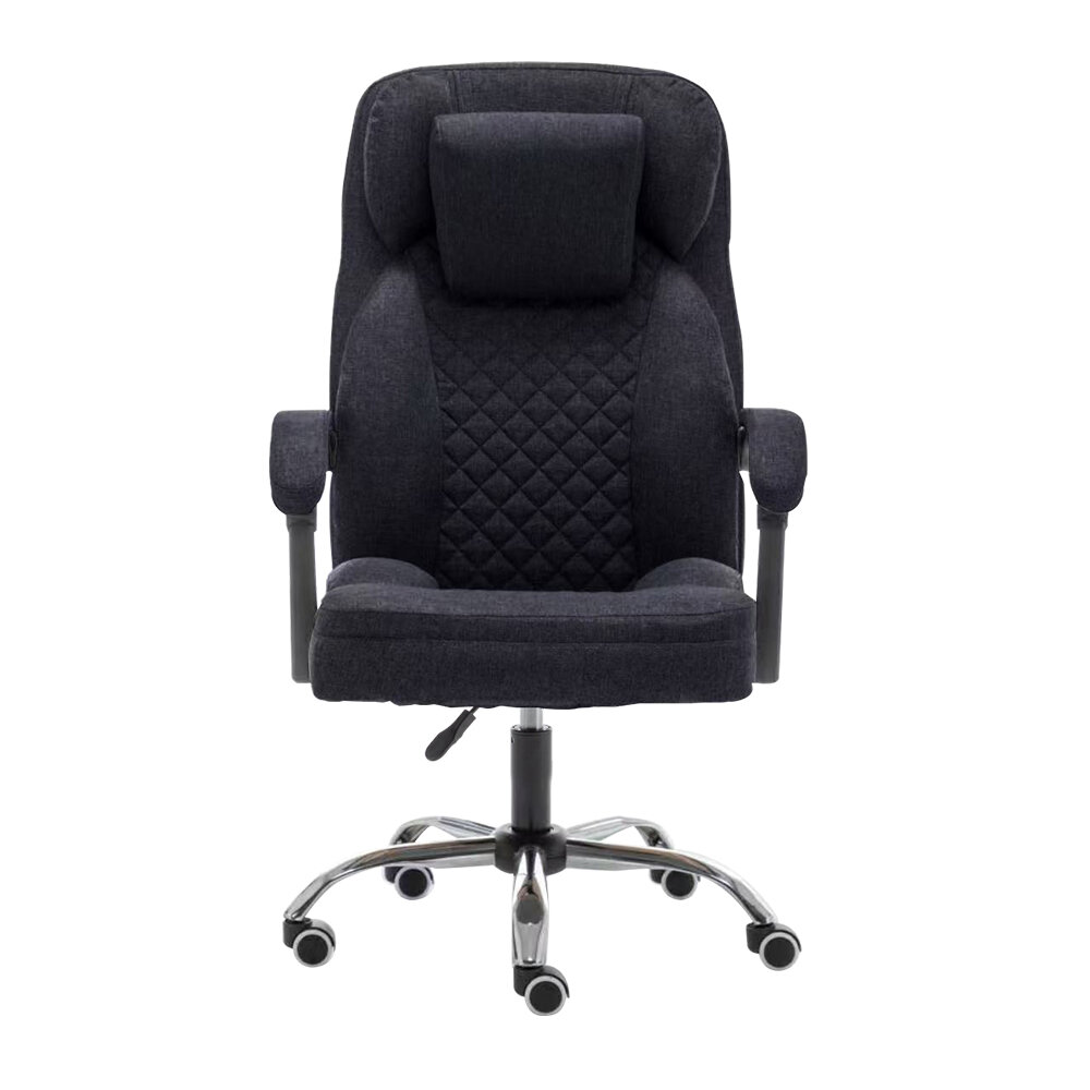 Кресло офисное льняная ткань с массажем и подставкой для ног