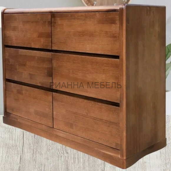 Комод Бали люкс рианна из массива сосны 120х45х90 см Дуб 2, 6 ящиков