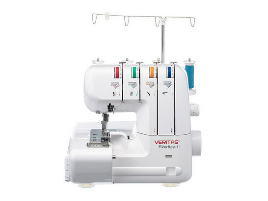 VERITAS Elastica II 2/3/4-ниточный оверлок . Виды швов 12 Ширина обрезки до 7 мм, Длина стежка — 5 мм, Макс. скорость шитья — 1100 ст./мин. Регулировка ширины обрезки ткани, Встроенный нитеобрезатель, Вес нетто, кг: 9,0 Страна разработки Германия