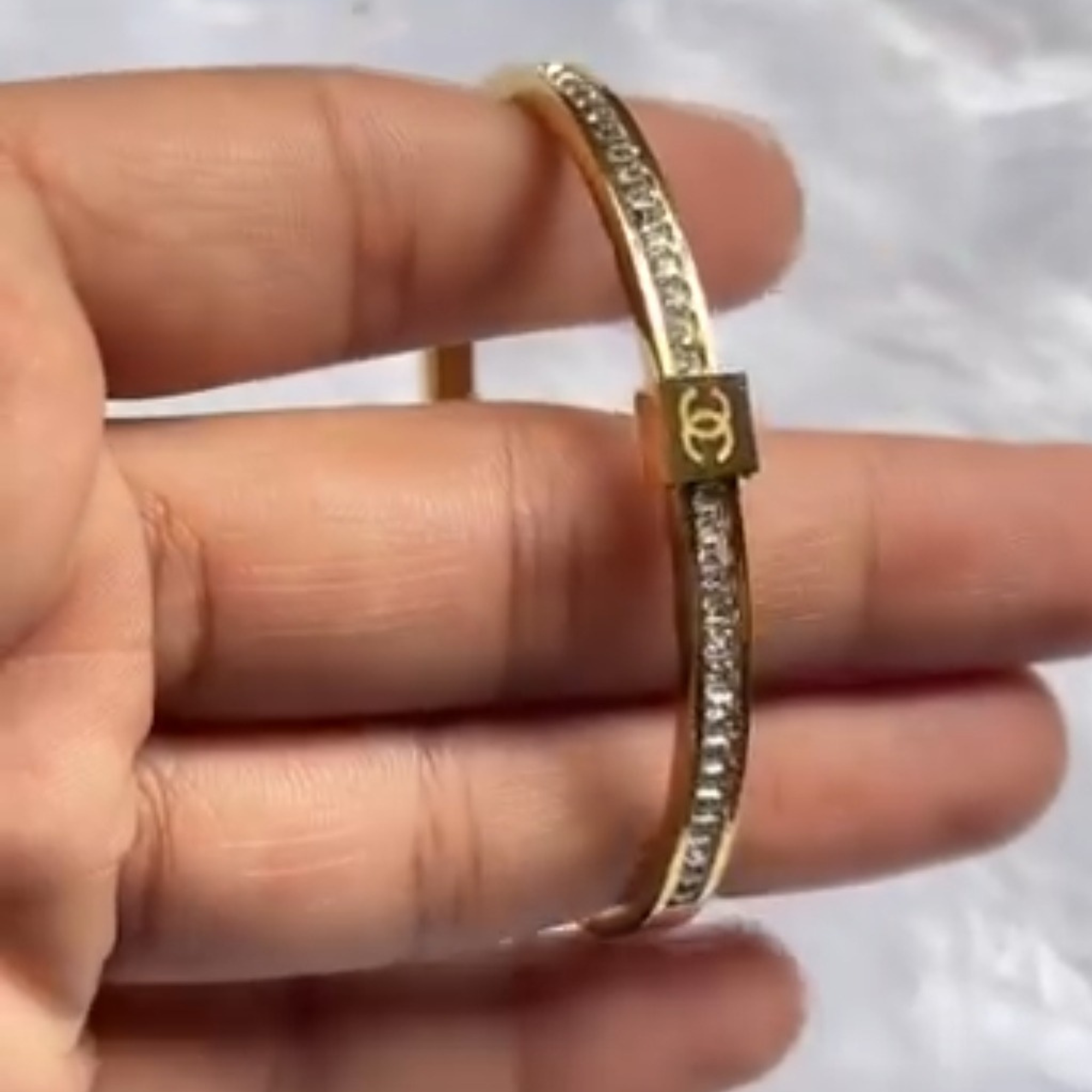 Моносерьга Chanel, аквамарин, golden — фото 1