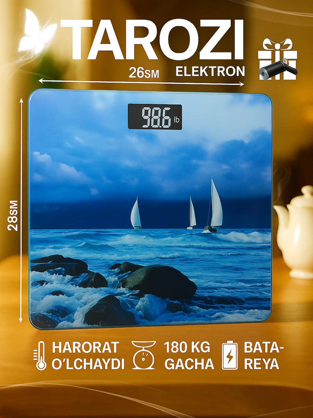 Электронные весы, бытовые, напольные, прозрачное стекло, прямоугольные, до 180 кг