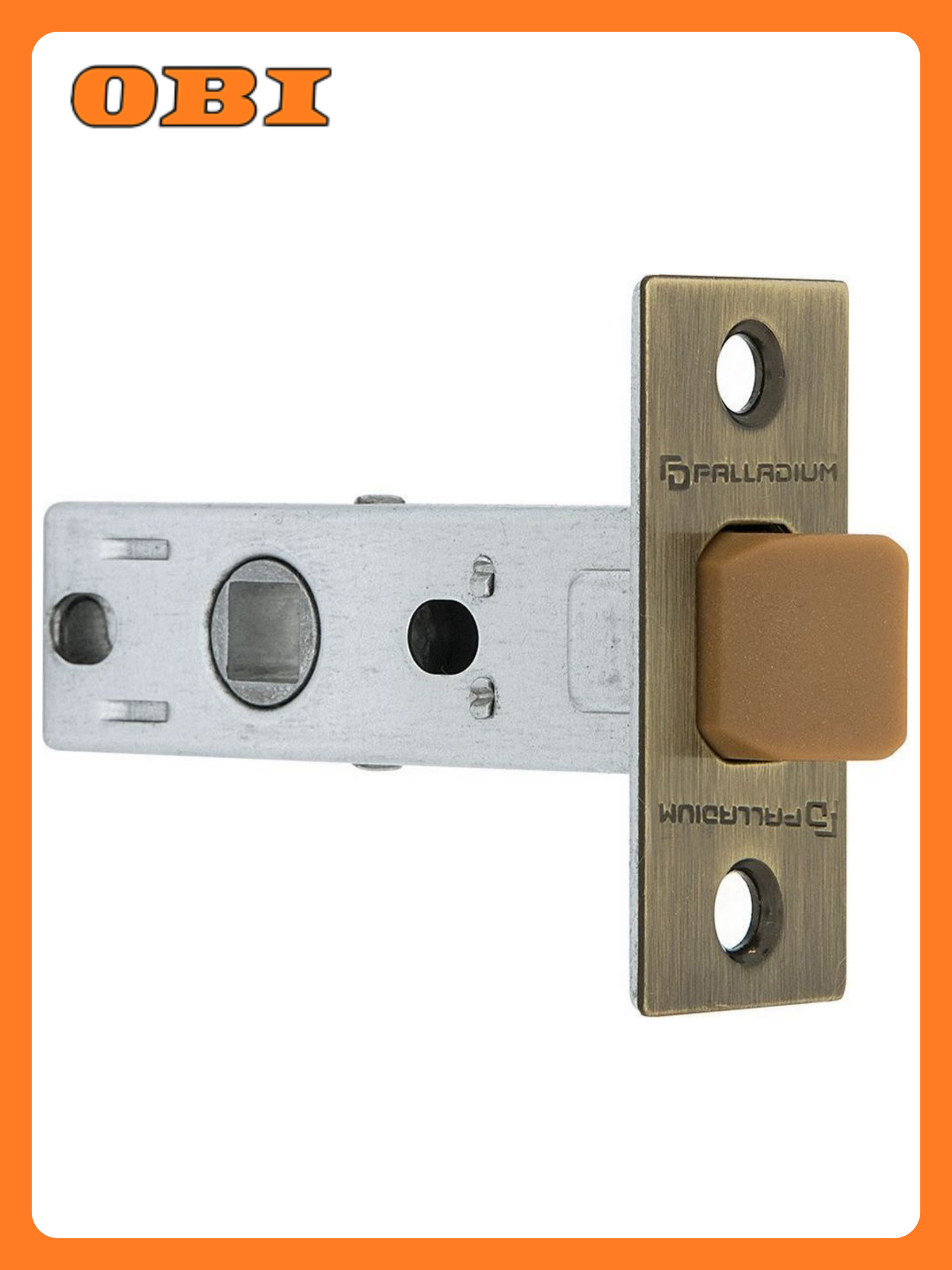 Дверная защелка Palladium врезная античная бронза 57x30x70 мм