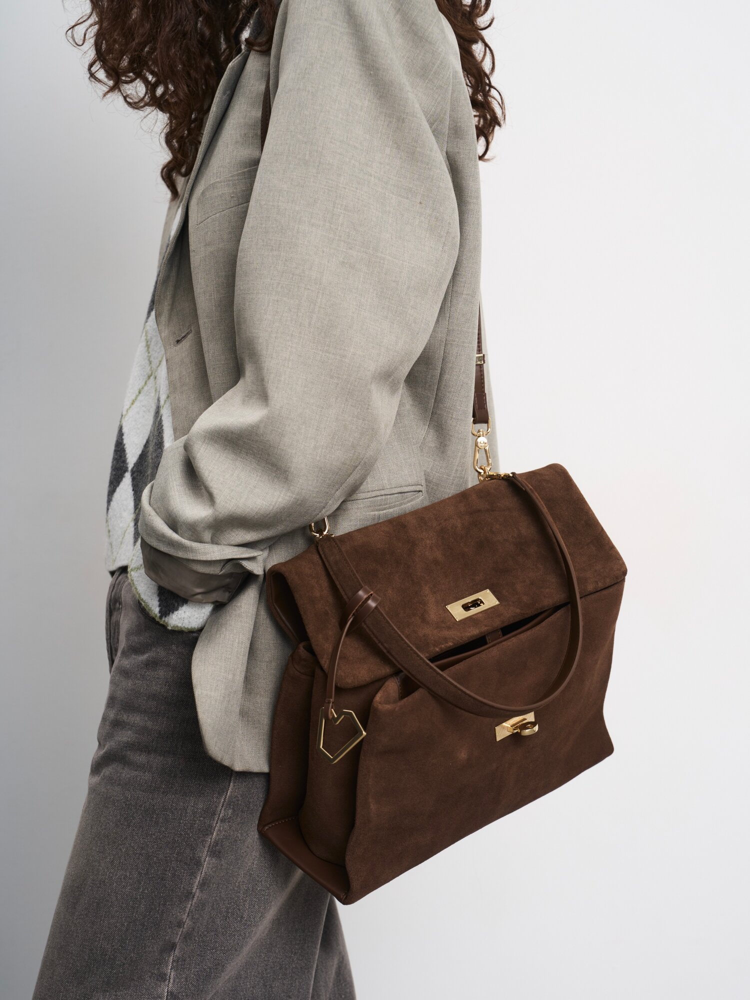 Сумка тоут LeVertige CRETE, фактура гладкая, коричневый — фото 1