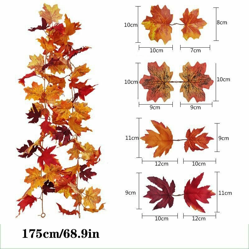 Wall hanging maple leaf warm and inviting for thanksgiving and harvest festival orange red maple leaves