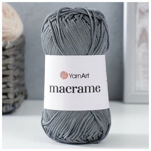 Пряжа Macrame Макраме 100% полиэстер 130м/90гр (159 стальной) пряжа macrame макраме 100% полиэстер 130м 90гр 135 сирень