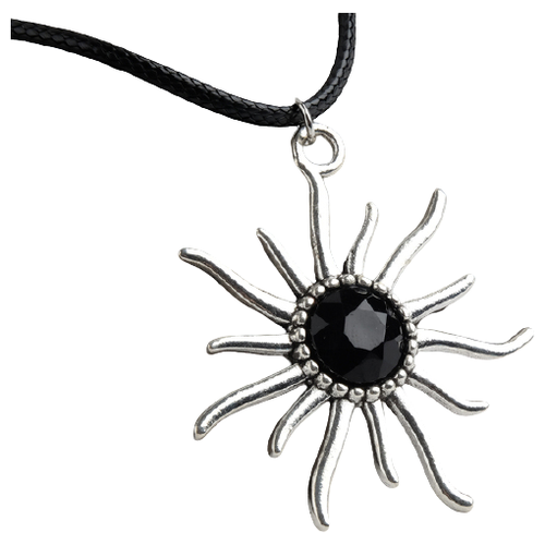 Кулон на шнурке "Солнце", цвет чёрный в чернёном серебре, 45см Queen Fair черный/серебристый  