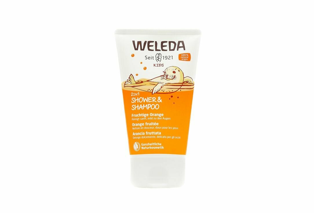 WELEDA Детский шампунь -гель для волос и тела Kids 2In1 Shampoo & Body Wash Happy Orange