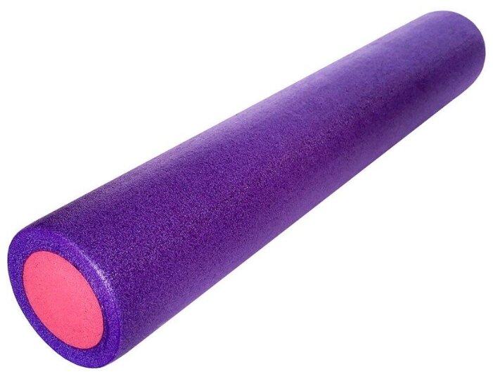 PEF60-7 Ролик для йоги полнотелый 2-х цветный (фиолетовый/розовый) 60х15см. (B34495)