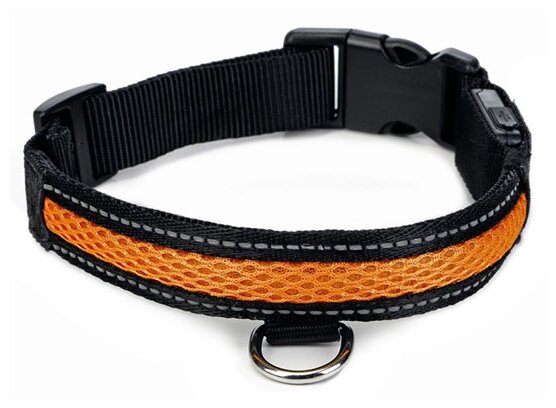 Для ежедневного использования ошейник Beeztees Safety Gear L (749832), обхват шеи 45-63 см, оранжевый/черный, S