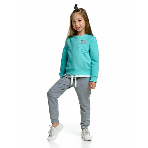 Комплект одежды Mini Maxi, толстовка и брюки, размер 98, бирюзовый