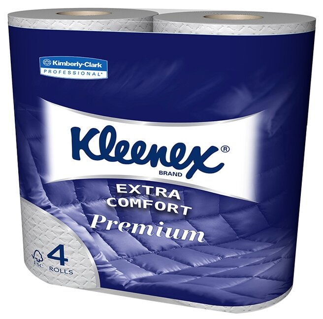 KG8484 Туалетная бумага Kleenex Premium, 4-сл, 12х9.8 см, 160 л, 4 рул/уп, Kimberly-Clark