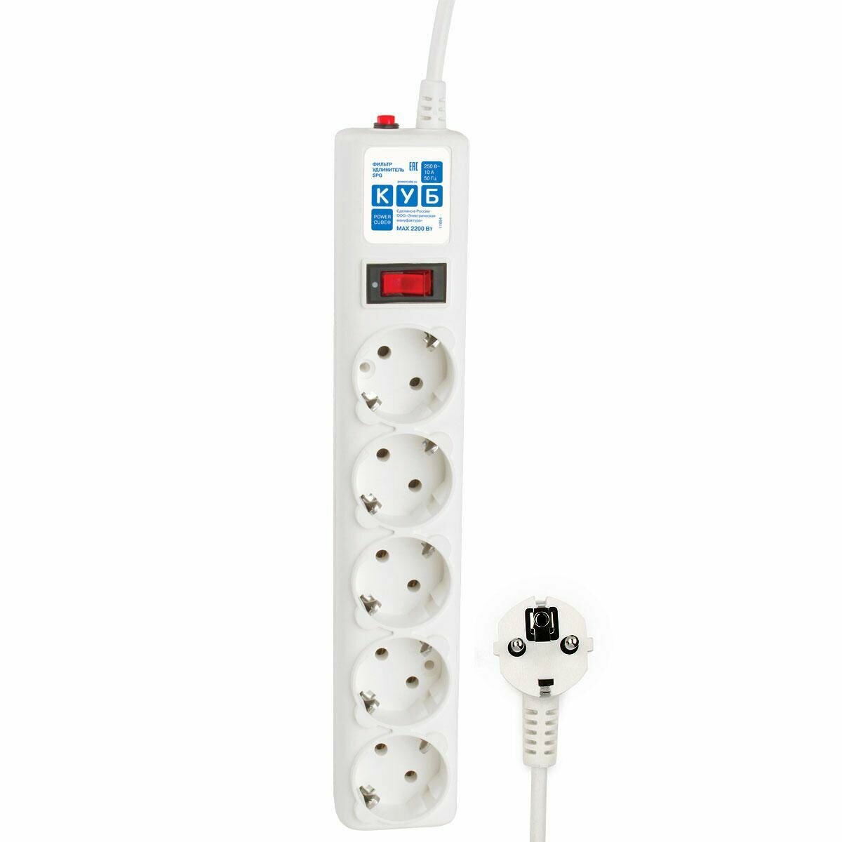 Сетевой фильтр POWER CUBE SPG-B-15 5м White, официальная гарантия — фото 1