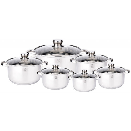 Набор посуды SwissGold Atlas SG-18066 серебристый 12