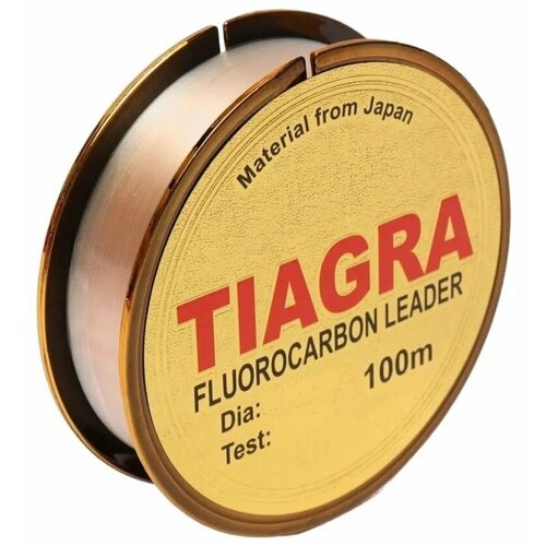 Леска флюрокарбон TIAGRA 0,22 mm, 100 м, разрывная нагрузка 9.80 кг, прозрачная