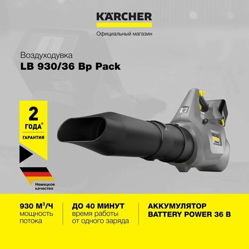 Воздуходувка профессиональная аккумуляторная Karcher LB 930/36 Bp Pack комплект аккумуляторов karcher battery power 36 60