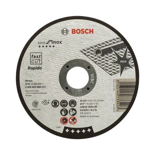 Диск отрезной BOSCH Best for Inox 2608603488, 125 мм 1