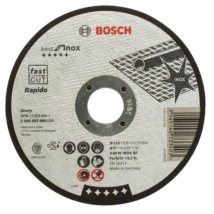 Диск отрезной BOSCH Best for Inox 2608603488